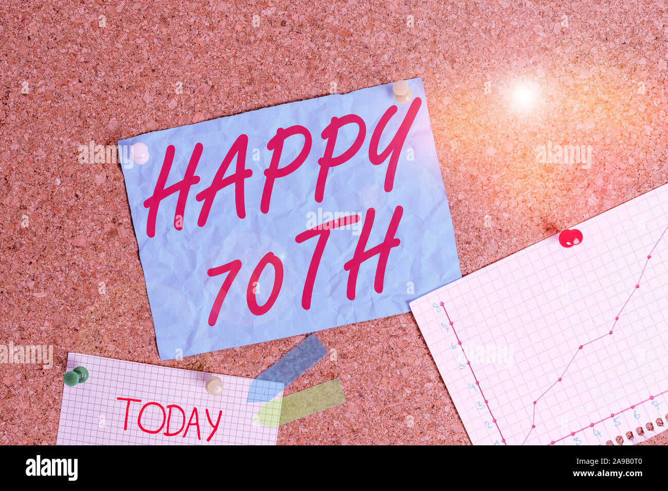 Text sign showing Happy 70Th. Business photo showcasing a joyful ...