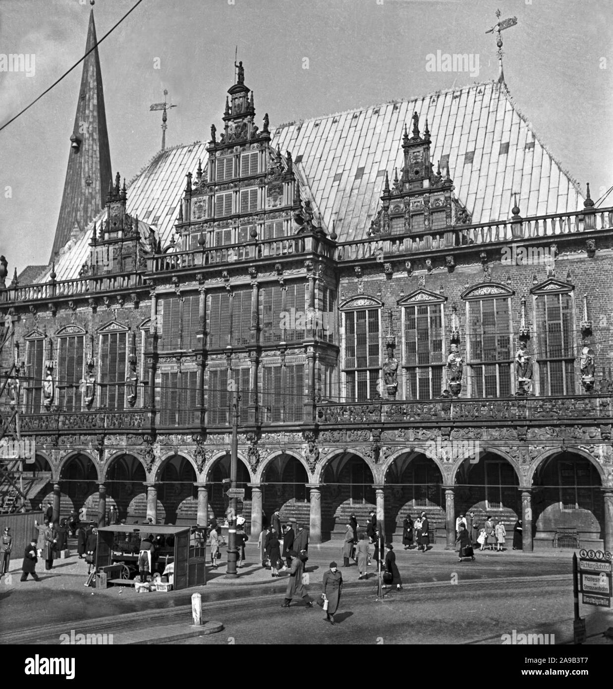 Old city hall at Bremen, Germany 1930s. Stock Photo