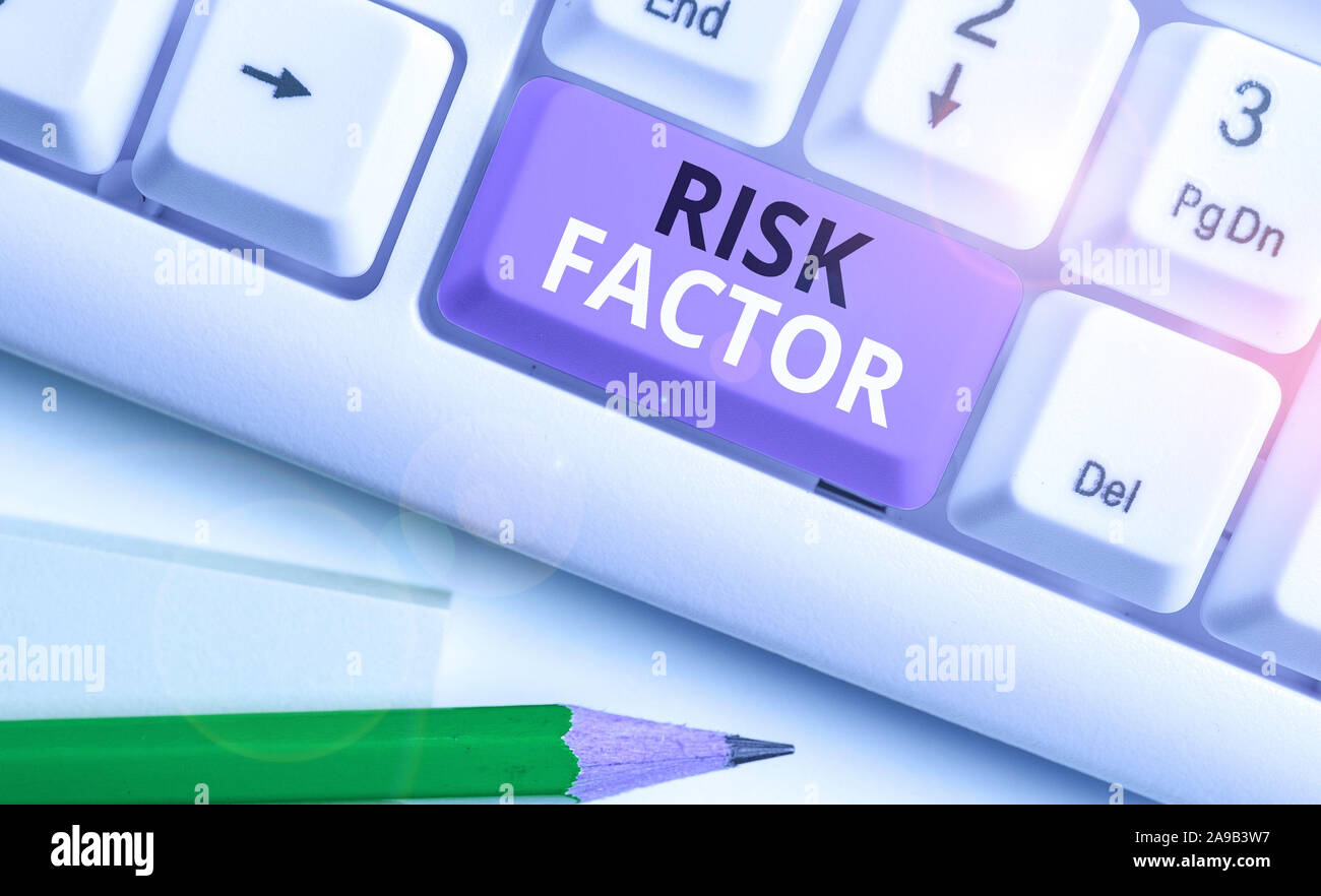 Handwriting text Risk Factor. Conceptual photo a condition behavior or ...