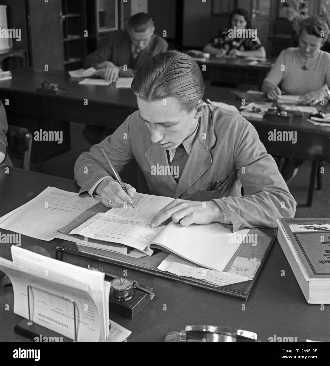 Apprentice at trade school, Germany 1940s. Stock Photo