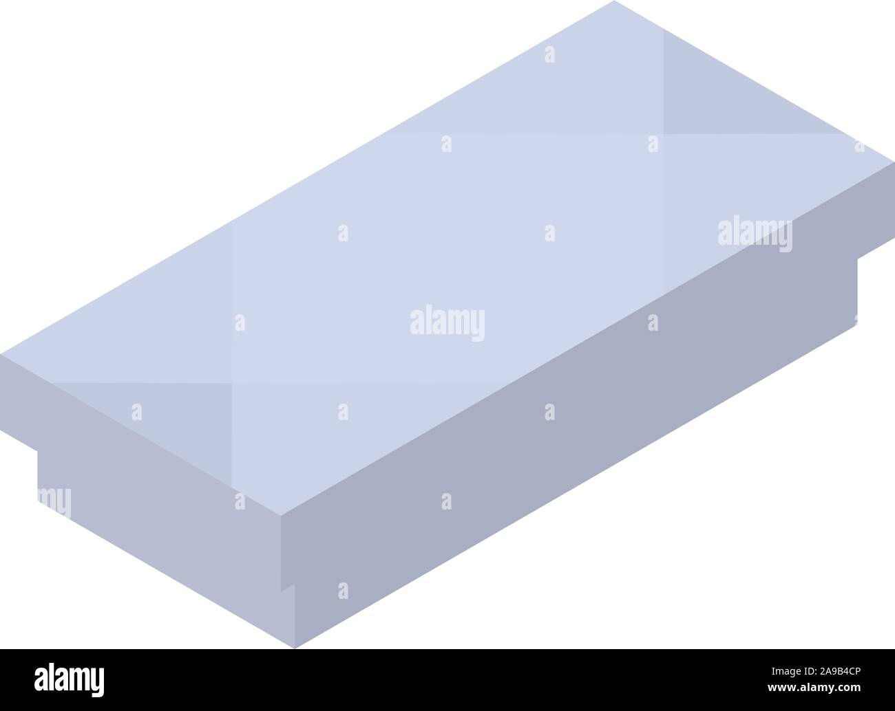 Long gem stone icon, isometric style Stock Vector