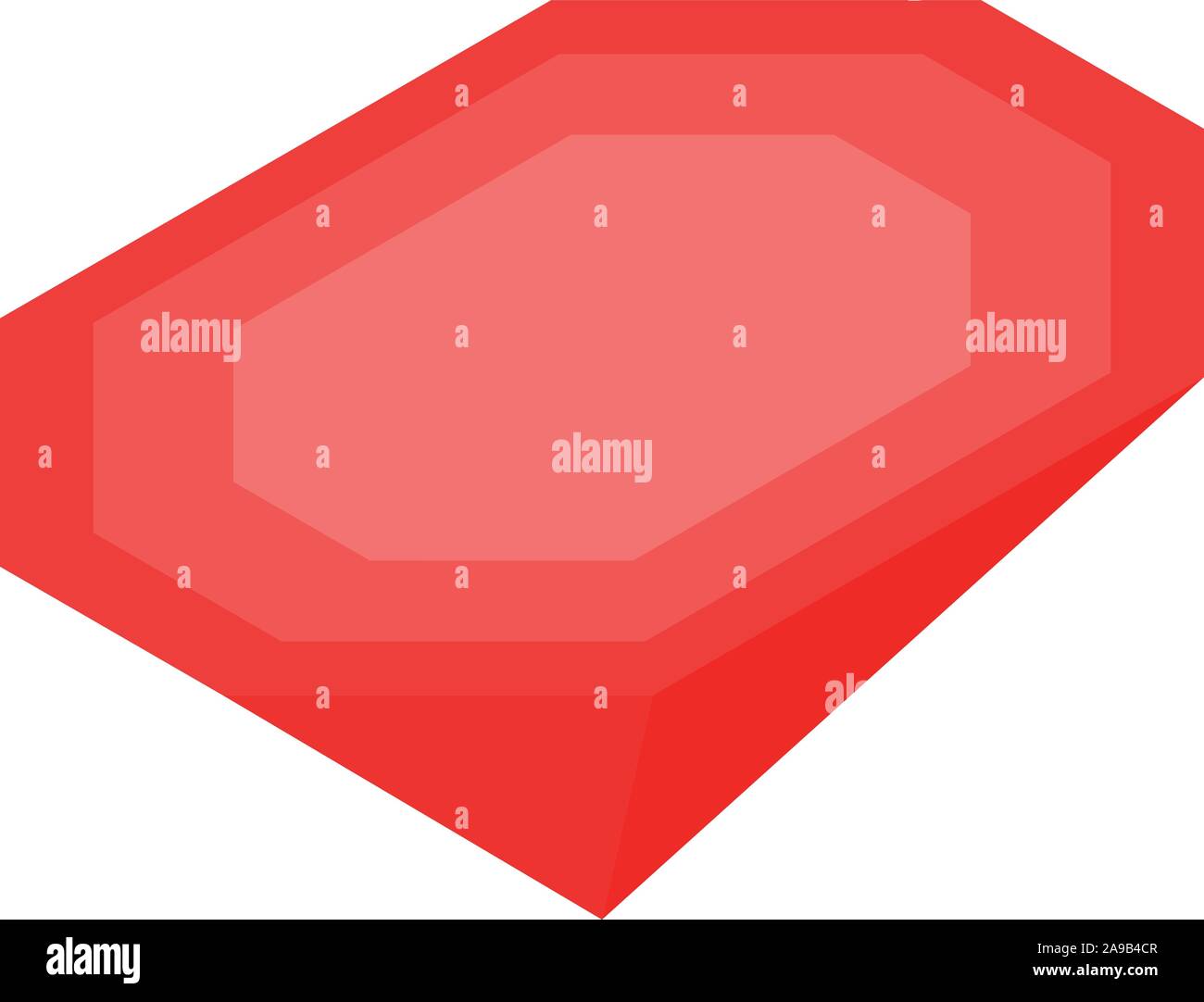 Red gemstone icon, isometric style Stock Vector