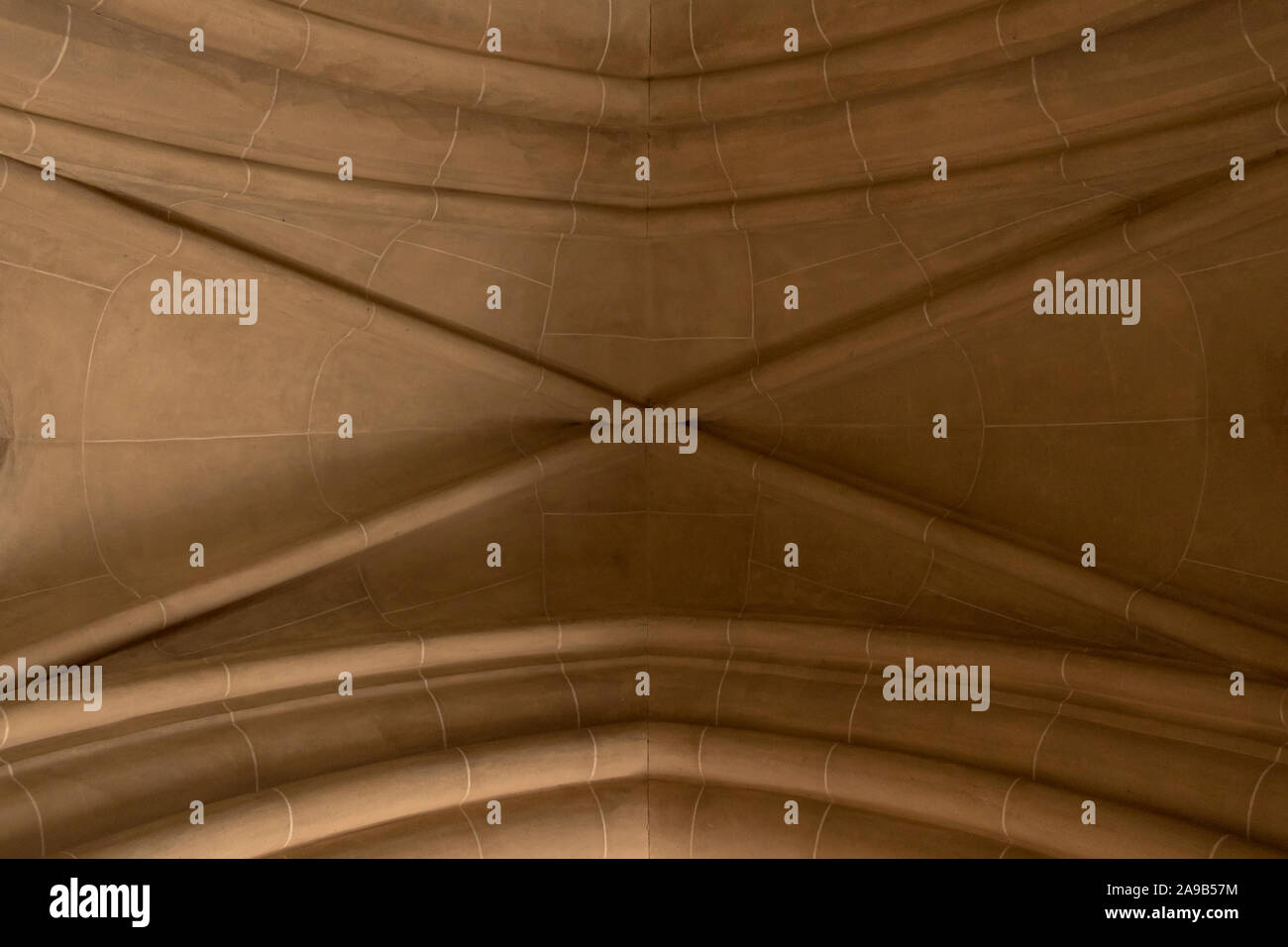 Gothic cathedral interior arches. ceiling ogival arch with strong