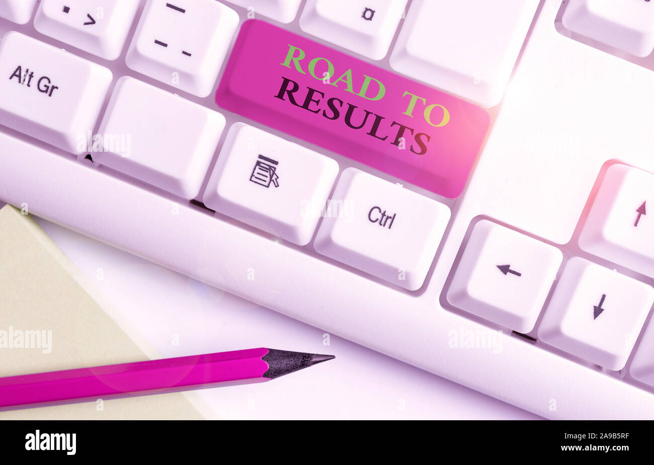 Writing note showing Road To Results. Business concept for Business ...