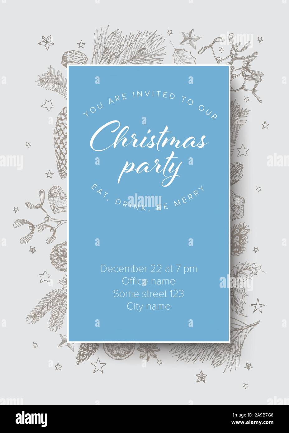 Work Christmas Party Invitation Template from c8.alamy.com