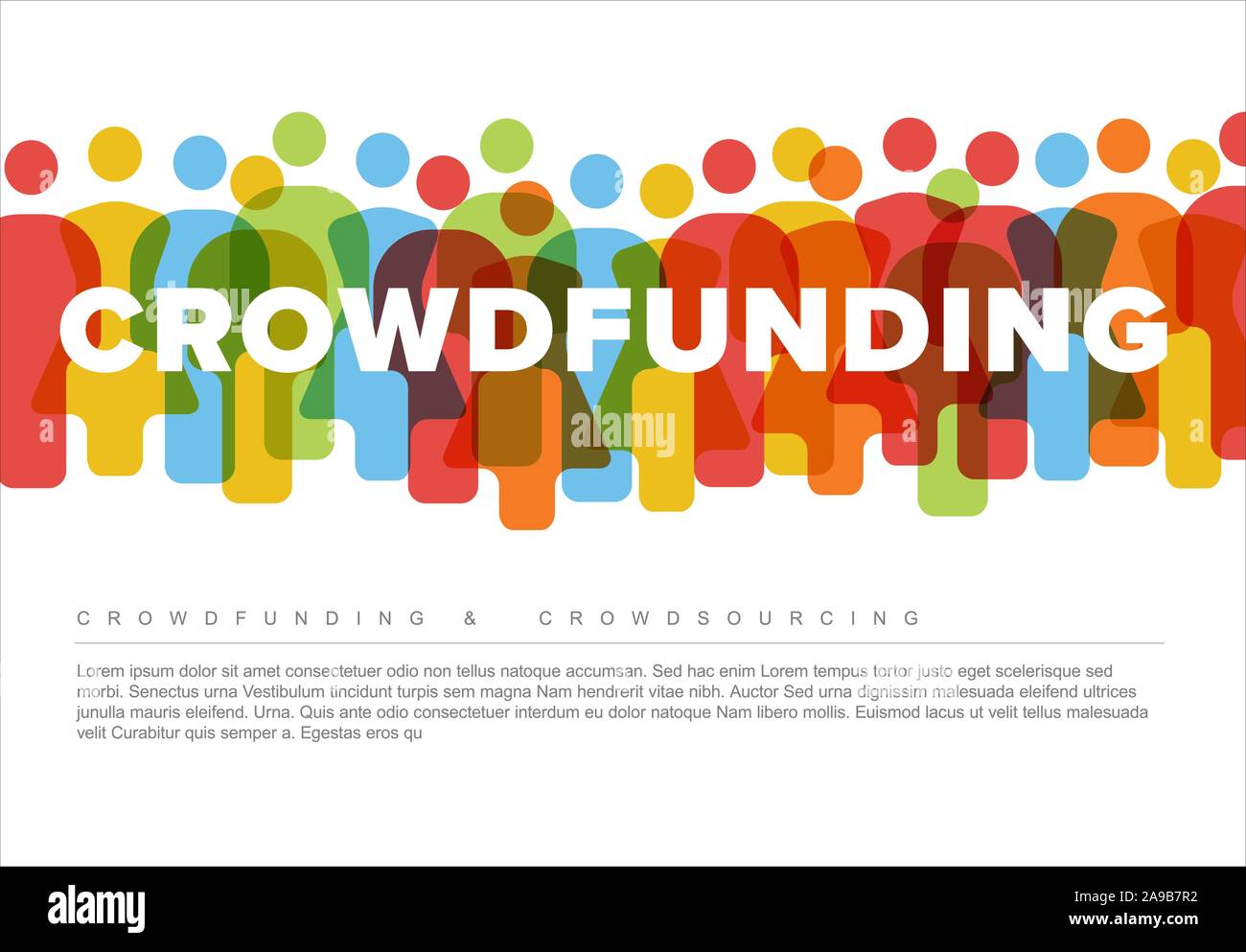 Vector minimalistic crowdsourcing / crowdfunding concept made from ...