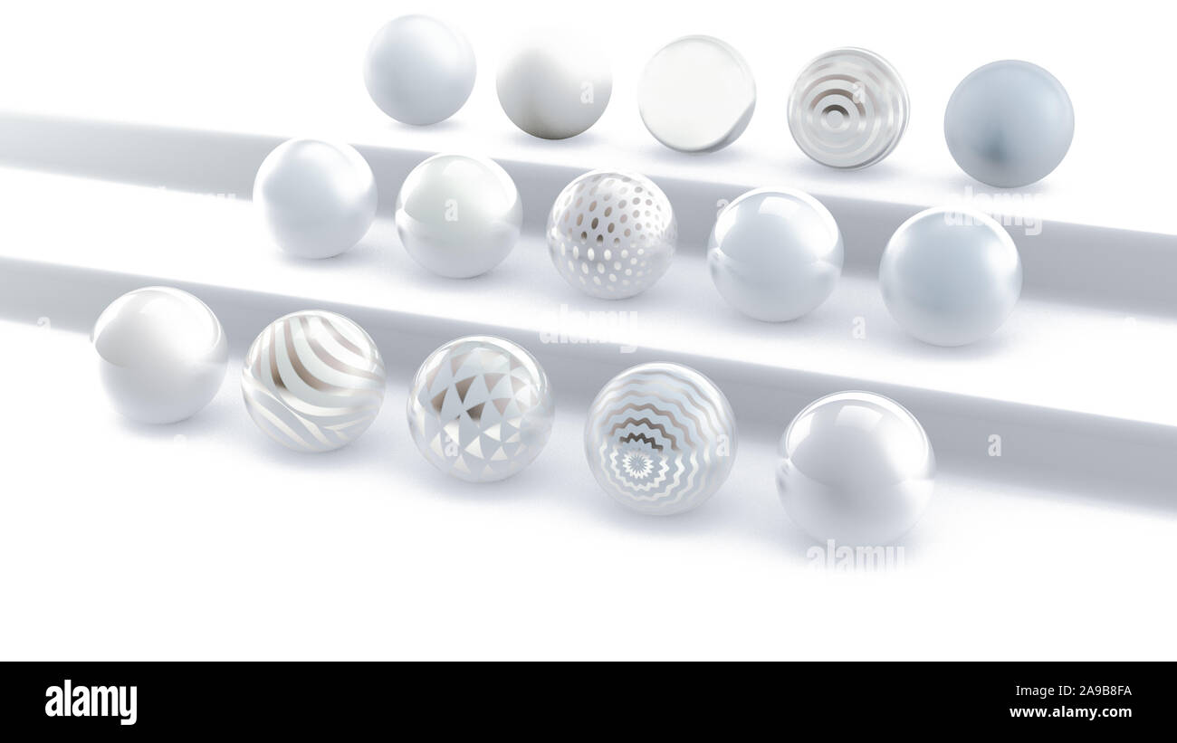 White background with balls. 3d illustration Stock Photo - Alamy