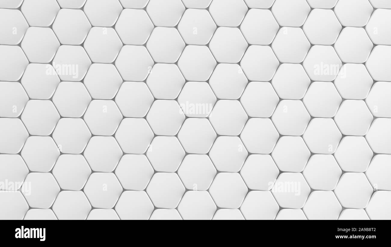 White hexagon background. 3d rendering 3d illustration Stock Photo - Alamy