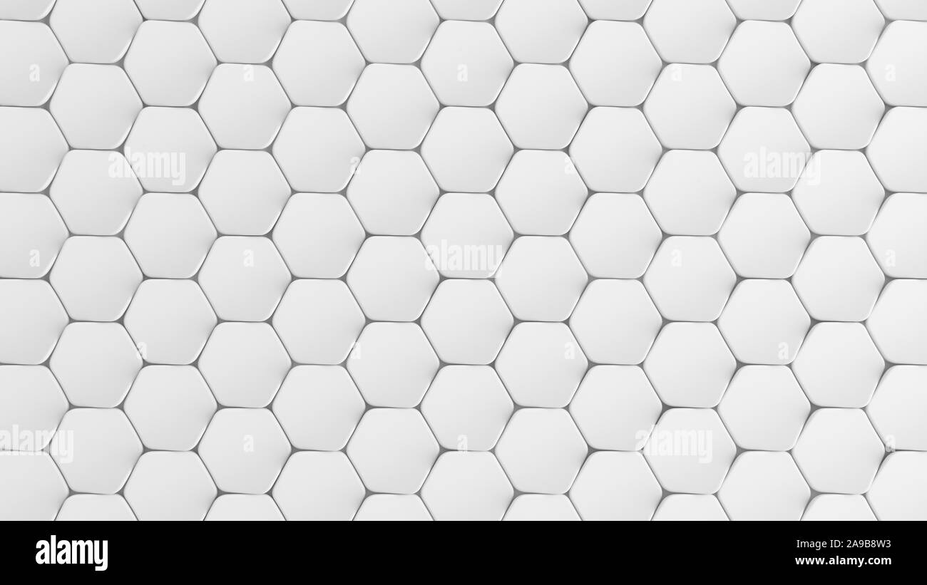 White hexagon background. 3d rendering 3d illustration Stock Photo - Alamy
