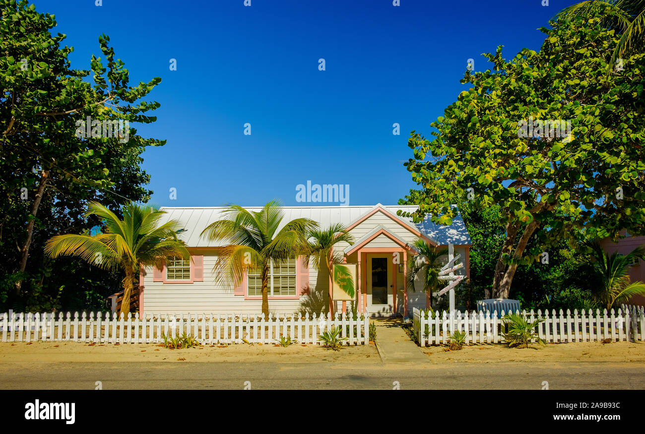 Little Cayman, Cayman Islands, Nov 2018, beauty salon in a Caribbean-style house by Guy Banks road Stock Photo