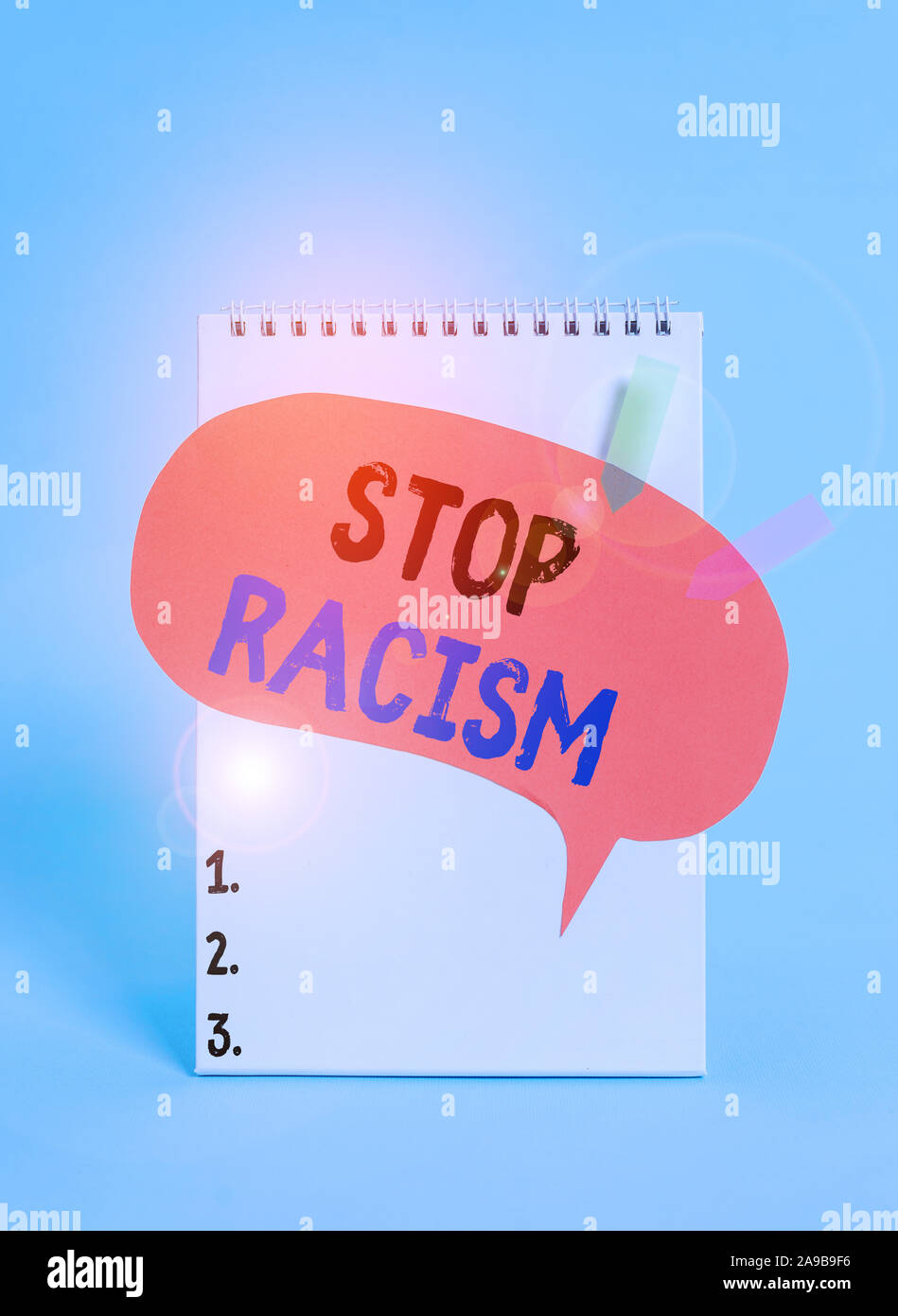Text sign showing Stop Racism. Business photo text end the antagonism ...