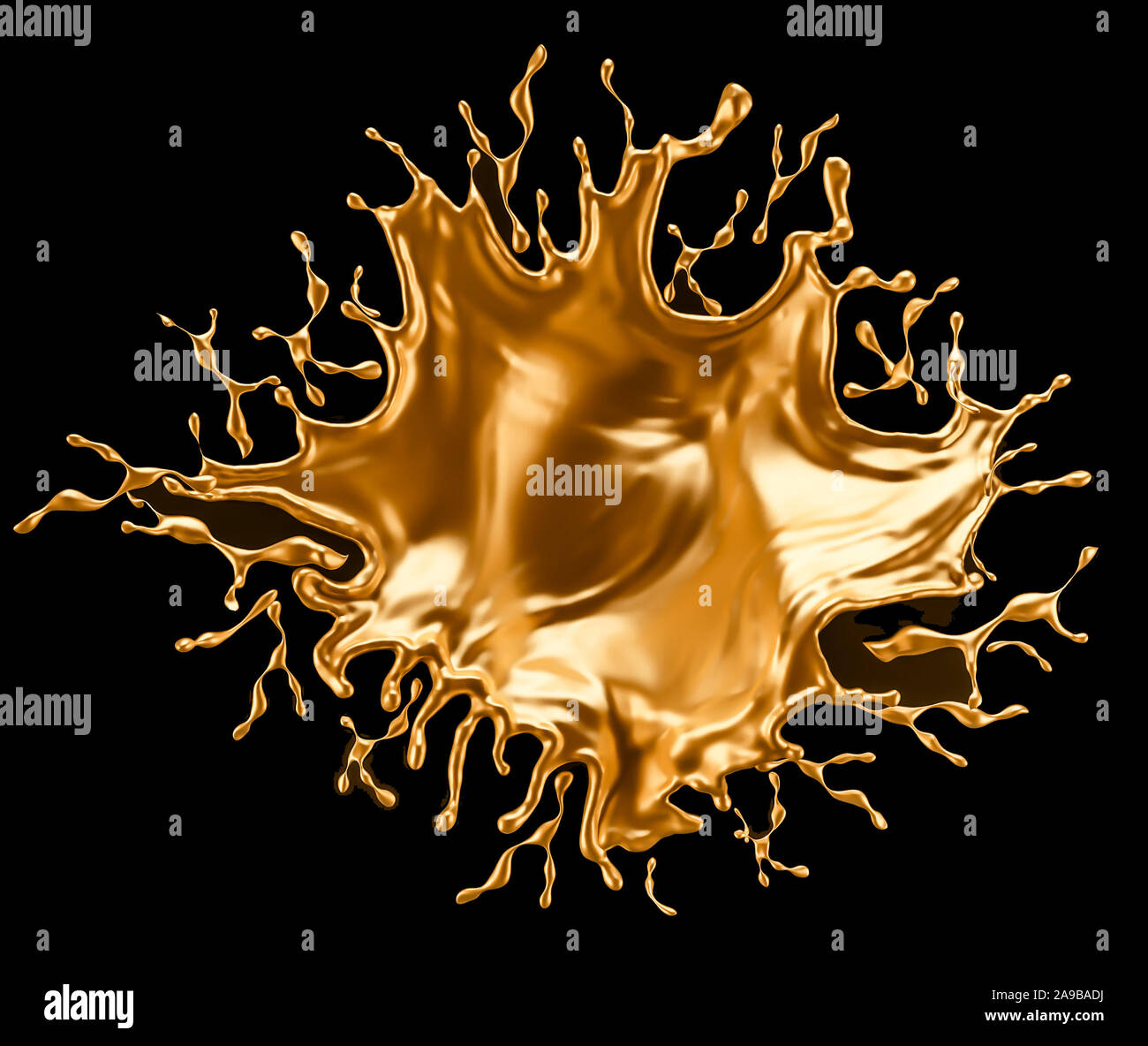 Splash gold black background. 3d rendering 3d illustration Stock Photo ...