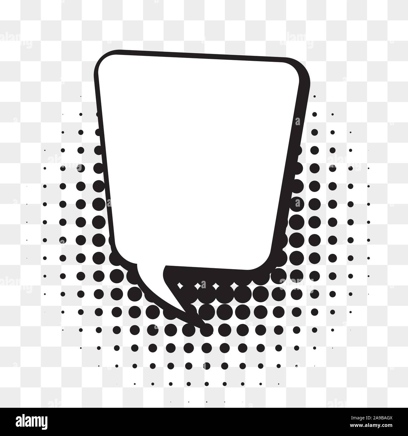 Comic empty speech bubble on halftone dots background in retro pop art ...