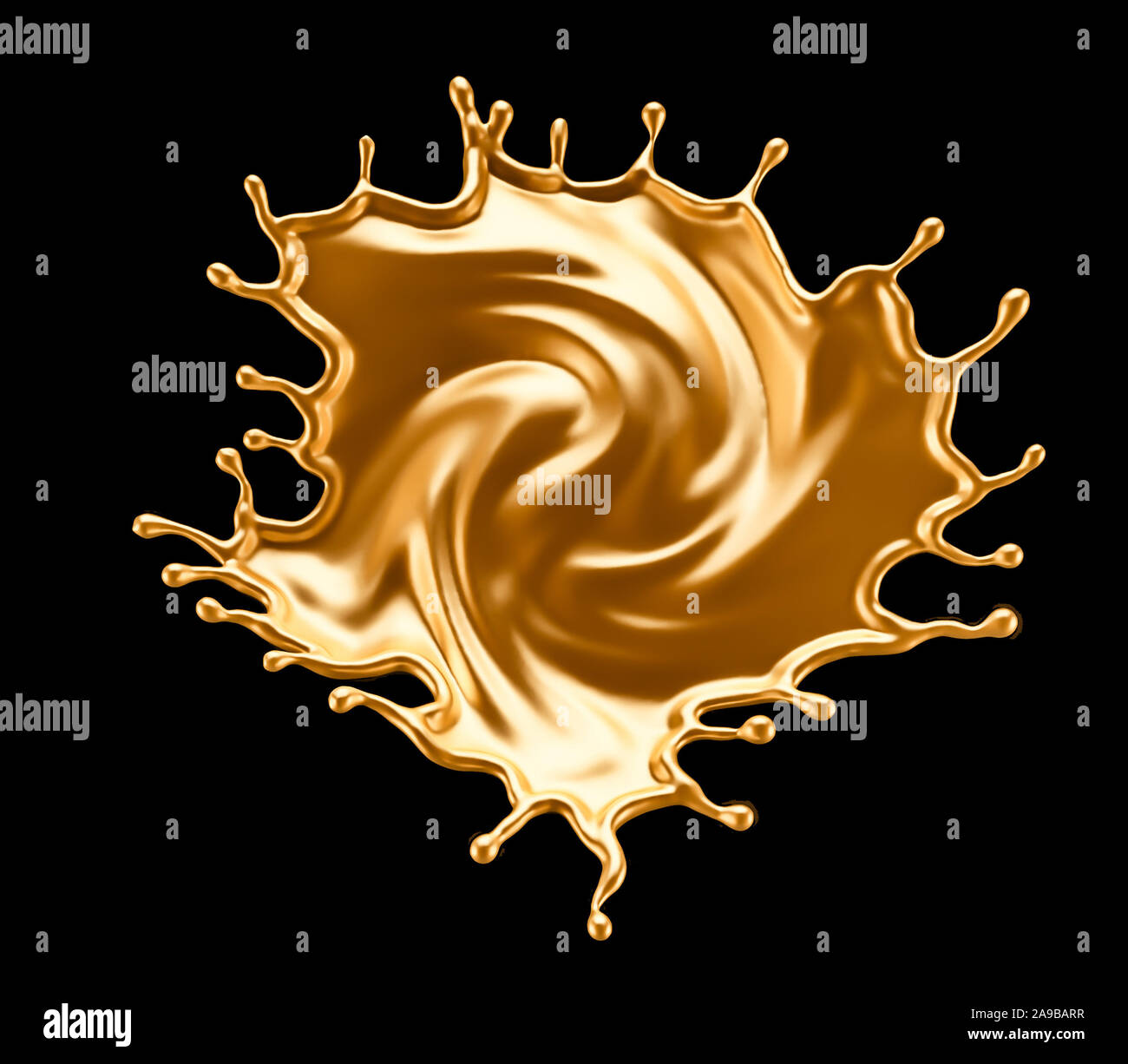 Splash gold black background. 3d rendering 3d illustration Stock Photo ...