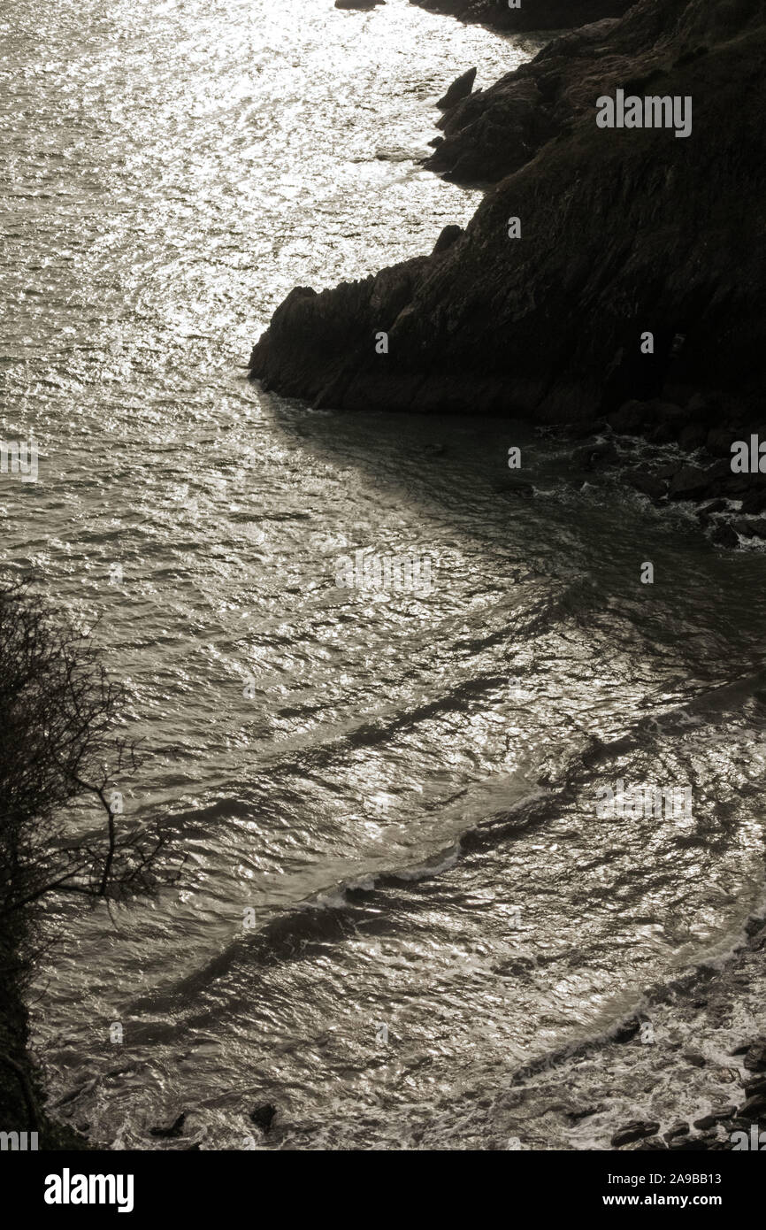 Gentle waves on the South Devon coastline Stock Photo