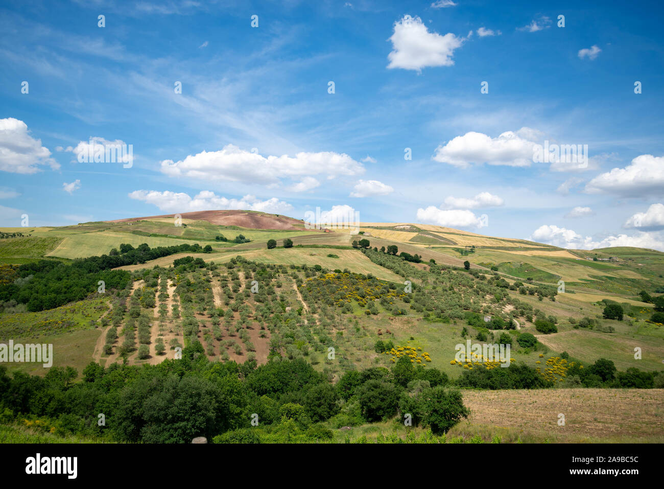 Italian landscape in spring in Basilicata region. Stock Photo