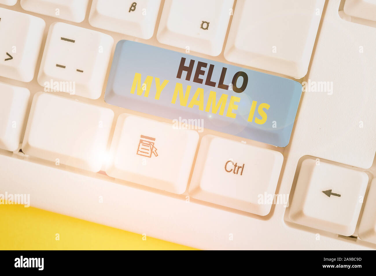 Text sign showing Hello My Name Is. Business photo text introducing ...