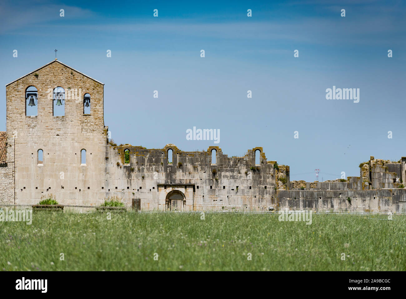 Abbey of the Most Holy Trinity in Venosa. View of unfinished church. Basilicata region, Italy Stock Photo