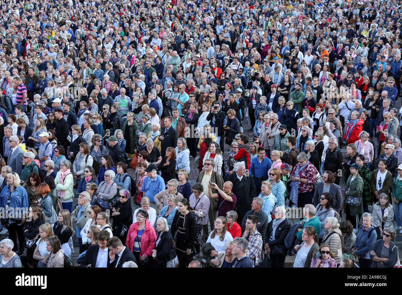 Large crowd on a square Stock Photo