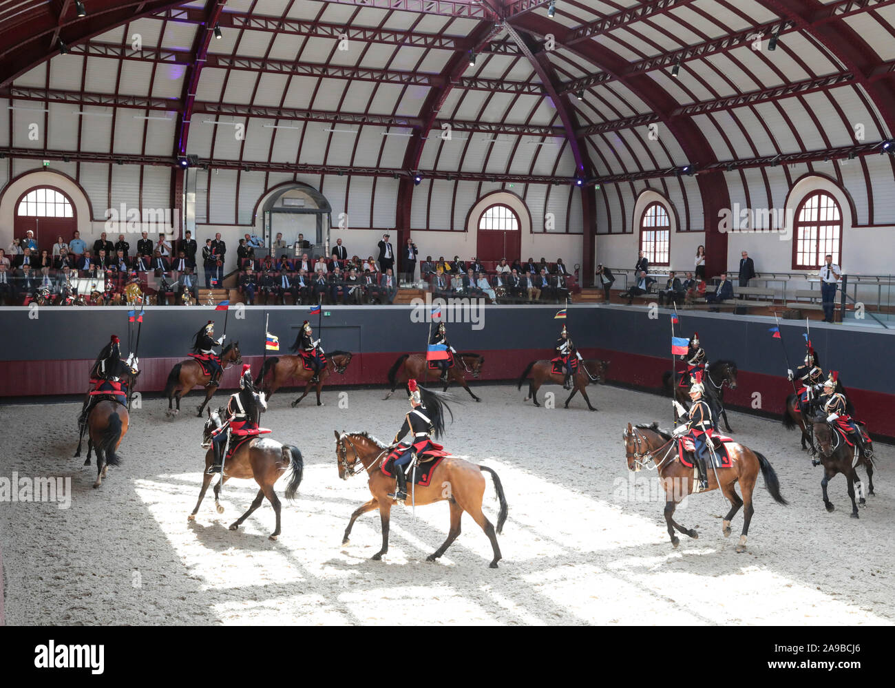 MANIFESTATION OF REGIMENT OF CAVALRY OF REPUBLICAN GUARD AT THE CELESTINS BARRACKS Stock Photo