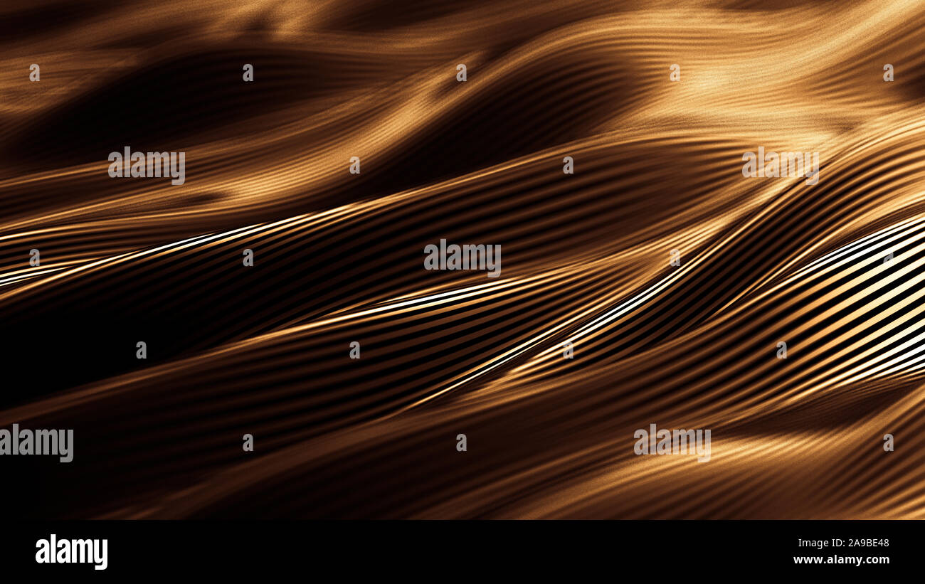 Luxury Golden Black Drapery Fabric Background 3d Rendering 3d