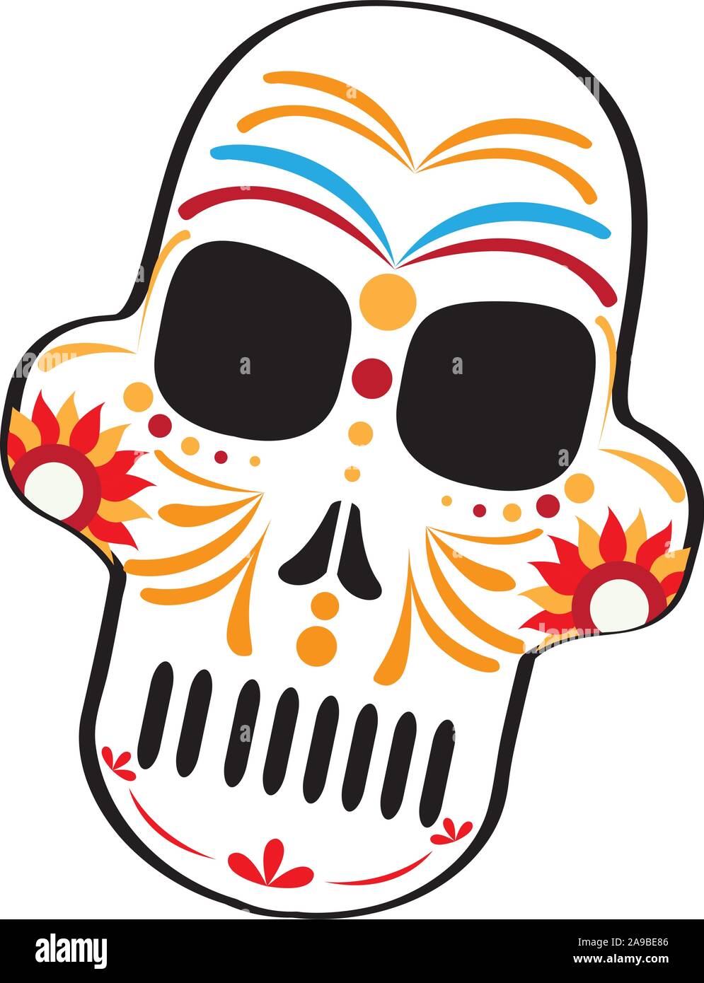 Mexican skull. Dia de los muertos - Vector illustration Stock Vector ...