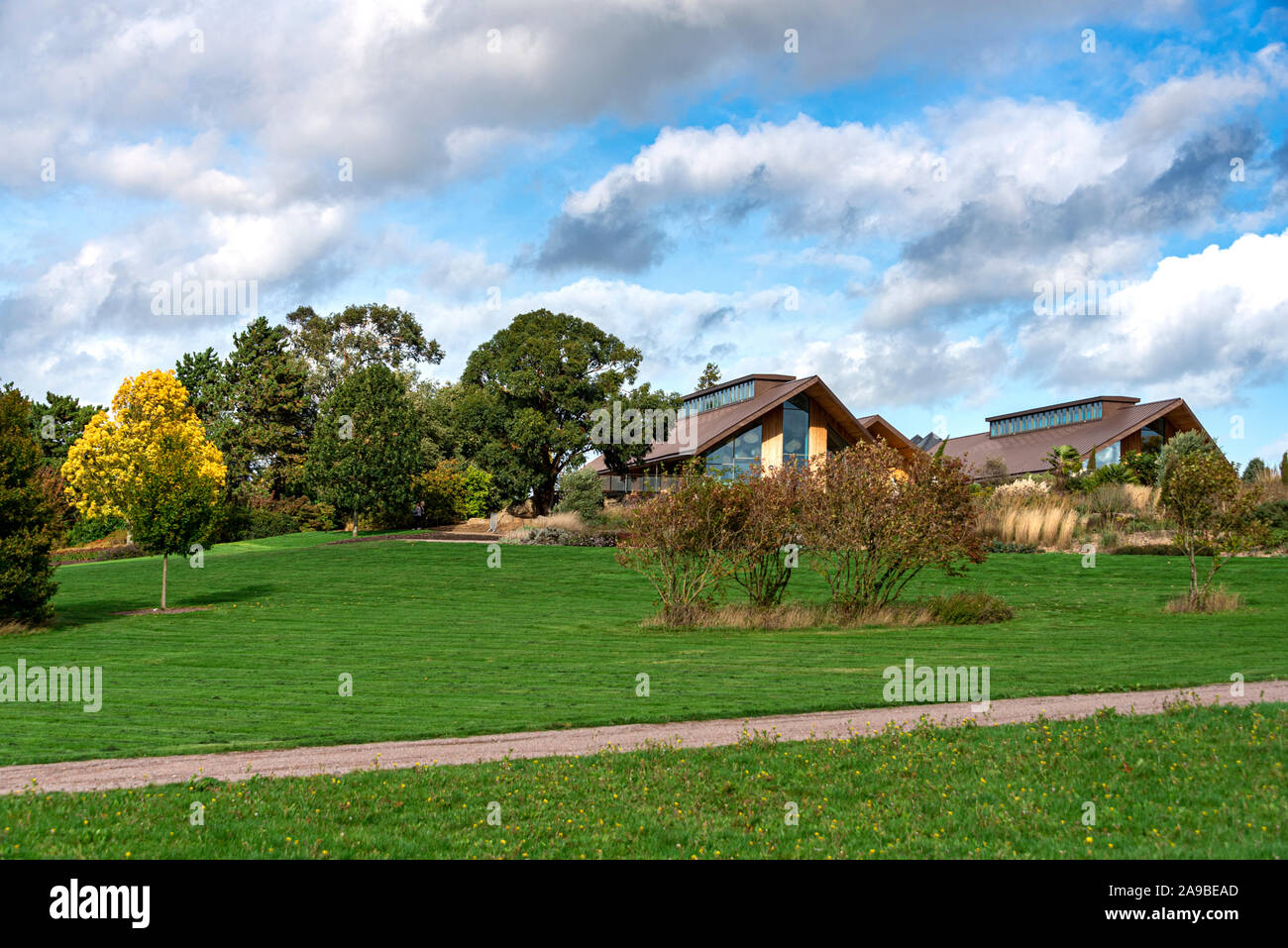 Gardeners Rest Restaurant and, Hilltop Lodge at RHS Hyde Hall, Essex. Stock Photo