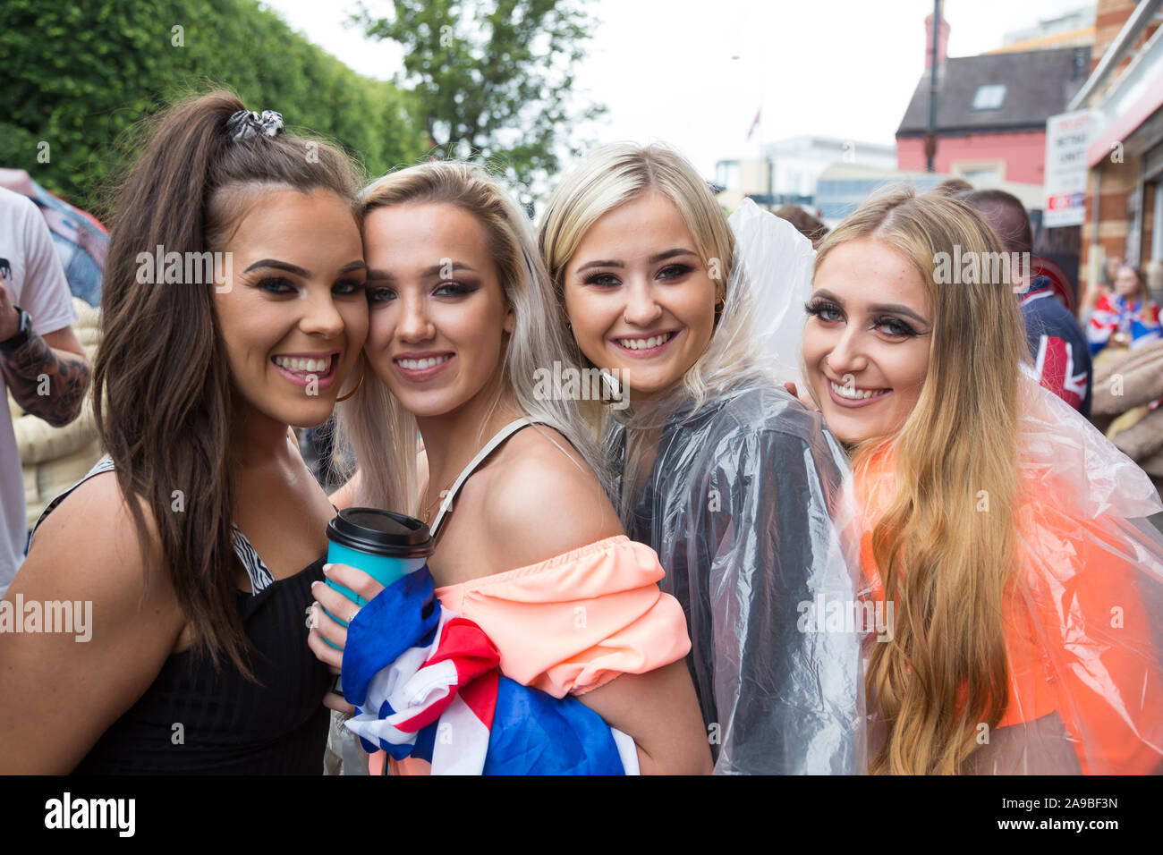 12.07.2019, Belfast, Northern Ireland, United Kingdom - Young women on ...