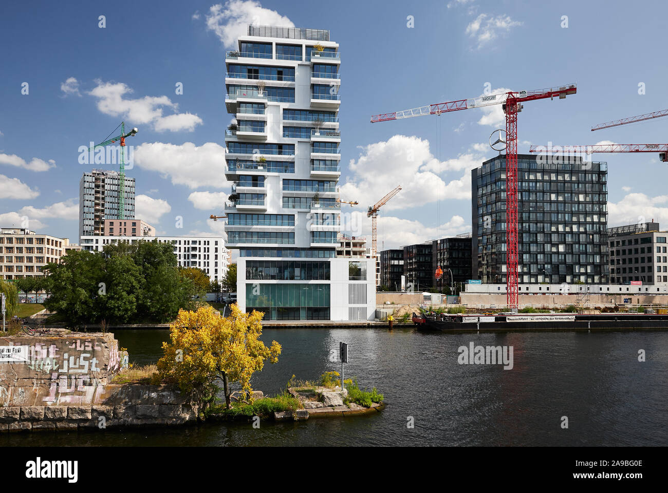22 08 2019 Berlin Berlin Germany View Over The River Spree To