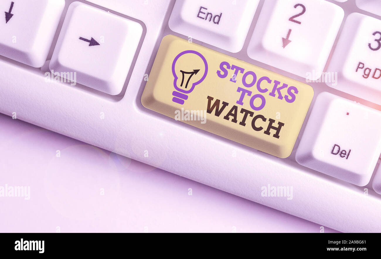 Conceptual hand writing showing Stocks To Watch. Concept meaning being ...