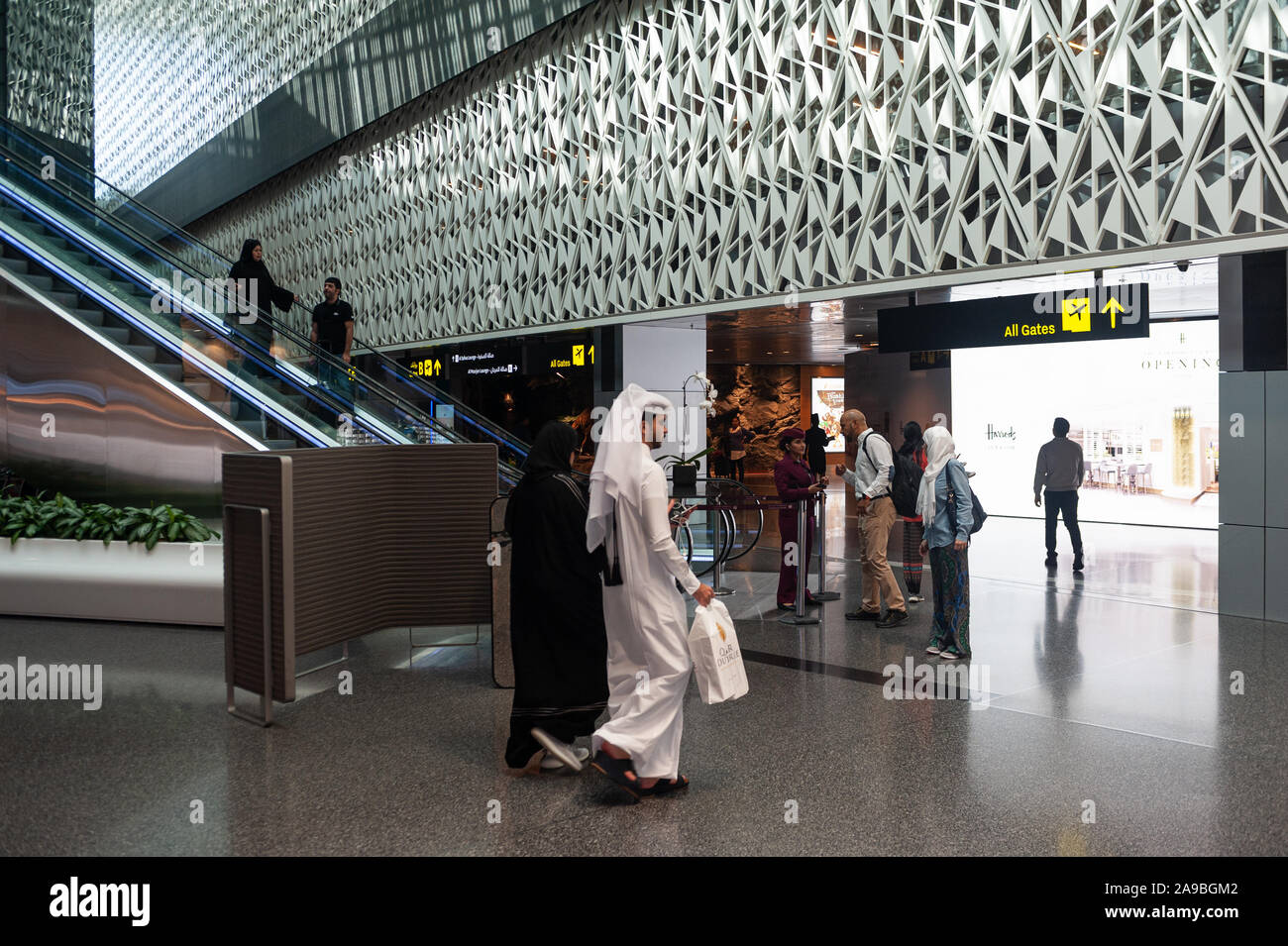 Hamad Reeasi 05.06.2019, Doha, , Qatar - Passengers at Hamad International Airport ...