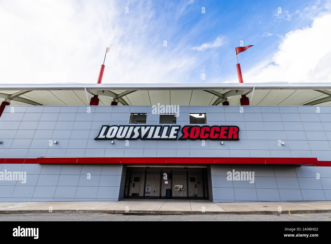 The Dr. Mark & Cindy Lynn Stadium was built in 2013 for the University of Louisville Men's and Women's Soccer teams. Stock Photo
