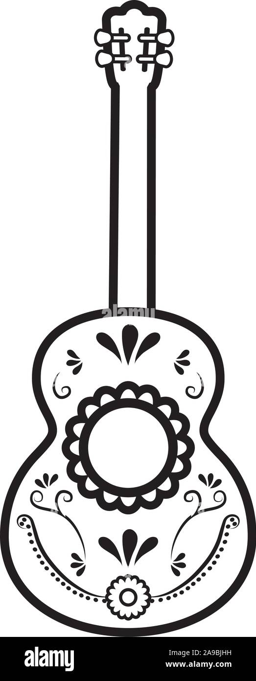 mexican guitar in white background vector illustration design Stock ...