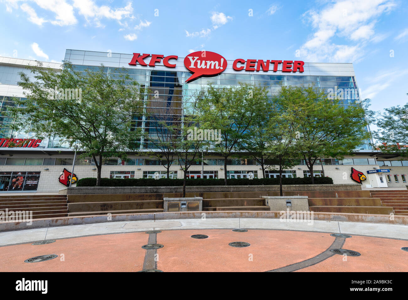 The KFC Yum! Center is home to the University of Louisville's Men & Women's Basketball teams, as well as concerts and other events. Stock Photo