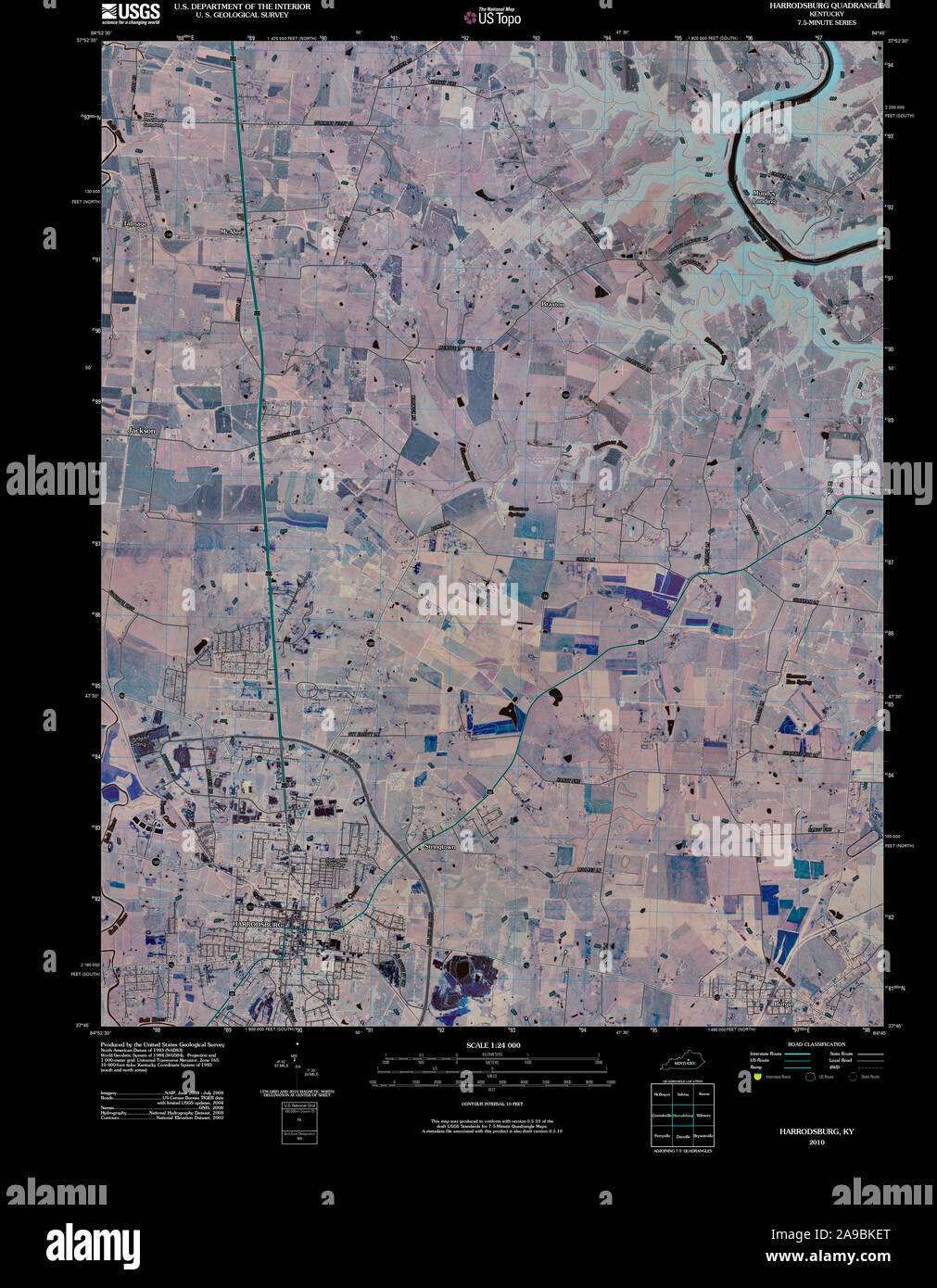 Harrodsburg map hires stock photography and images Alamy