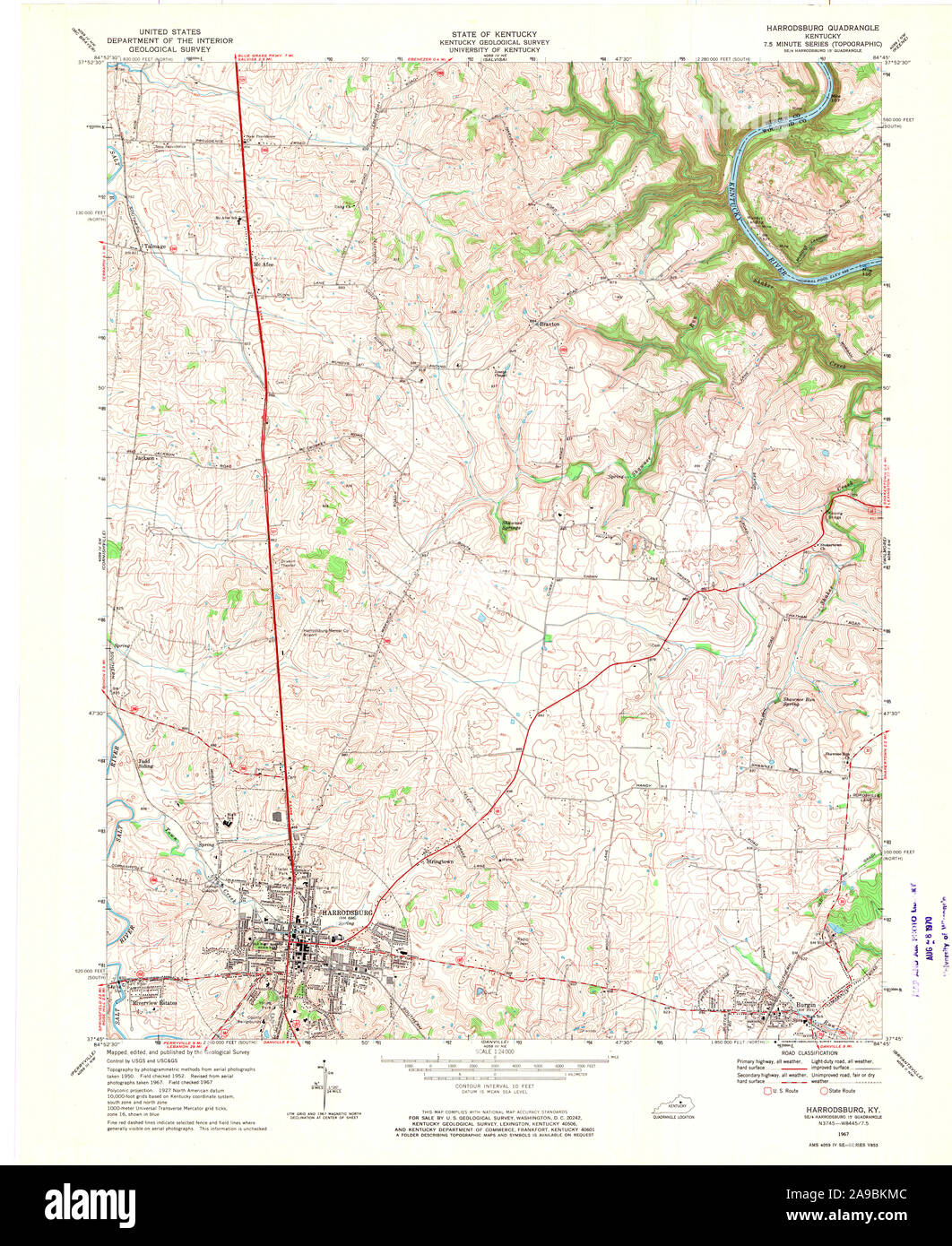 Map of harrodsburg kentucky hires stock photography and images Alamy
