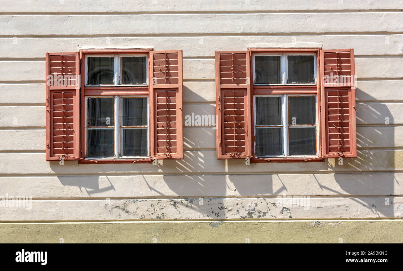 Old window with wooden shutters hi-res stock photography and images - Alamy