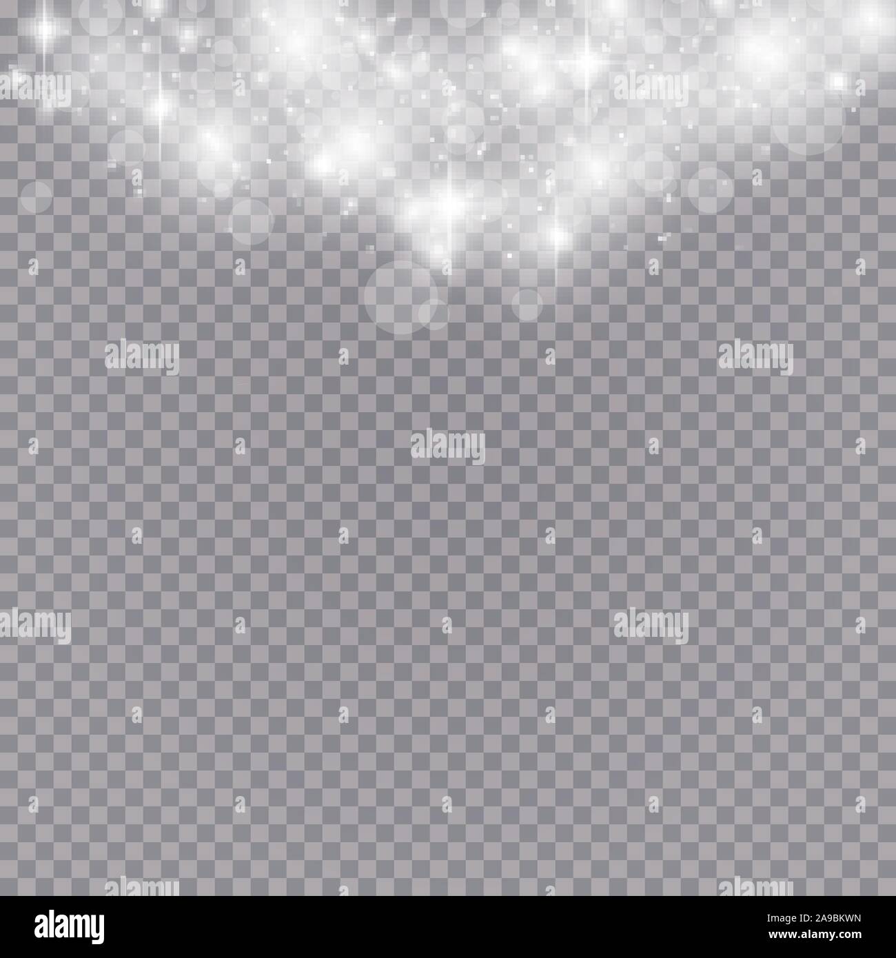 Glowing light effect with many glitter particles isolated on ...