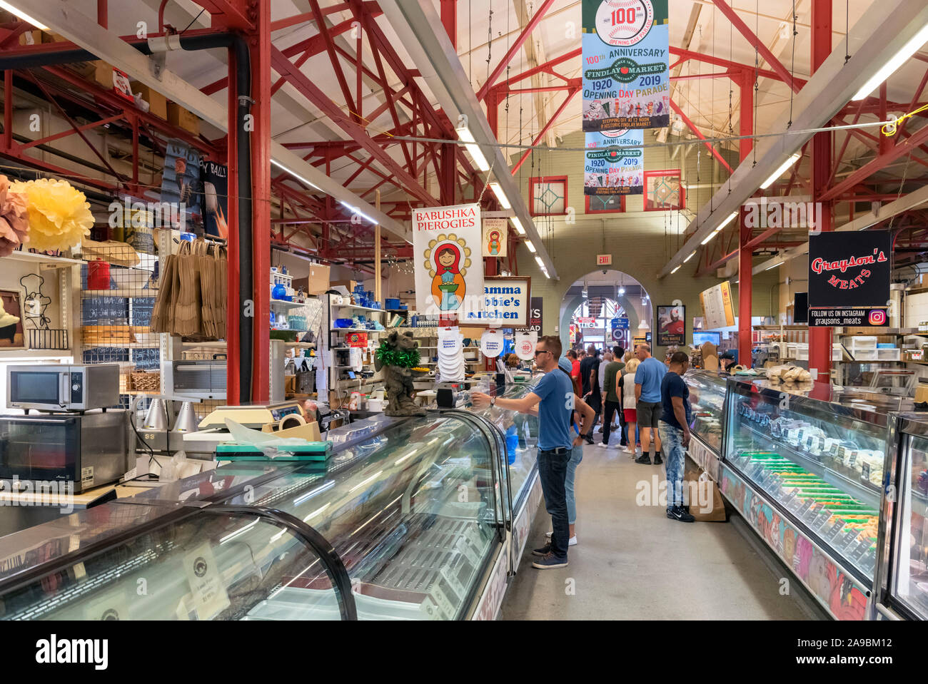 Findlay Market in the historic Over-the-Rhine district, Cincinnati, Ohio, USA. T Stock Photo