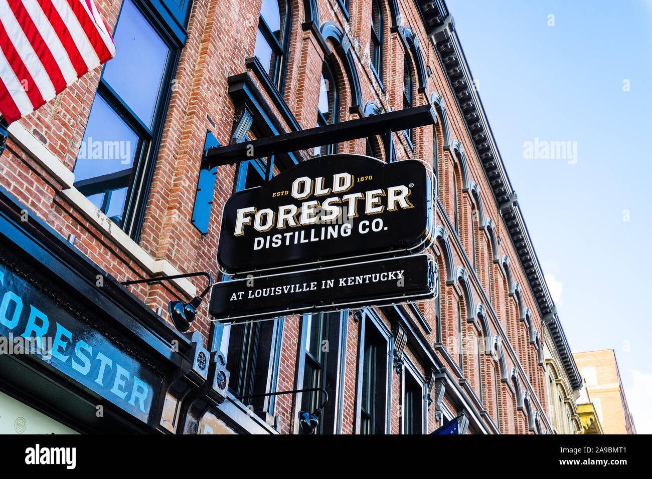 Old Forester, owned by Kentucky Straight Bourbon Whiskey and produced by the Brown-Forman Corporation, is the longest running bourbon in the market. Stock Photo