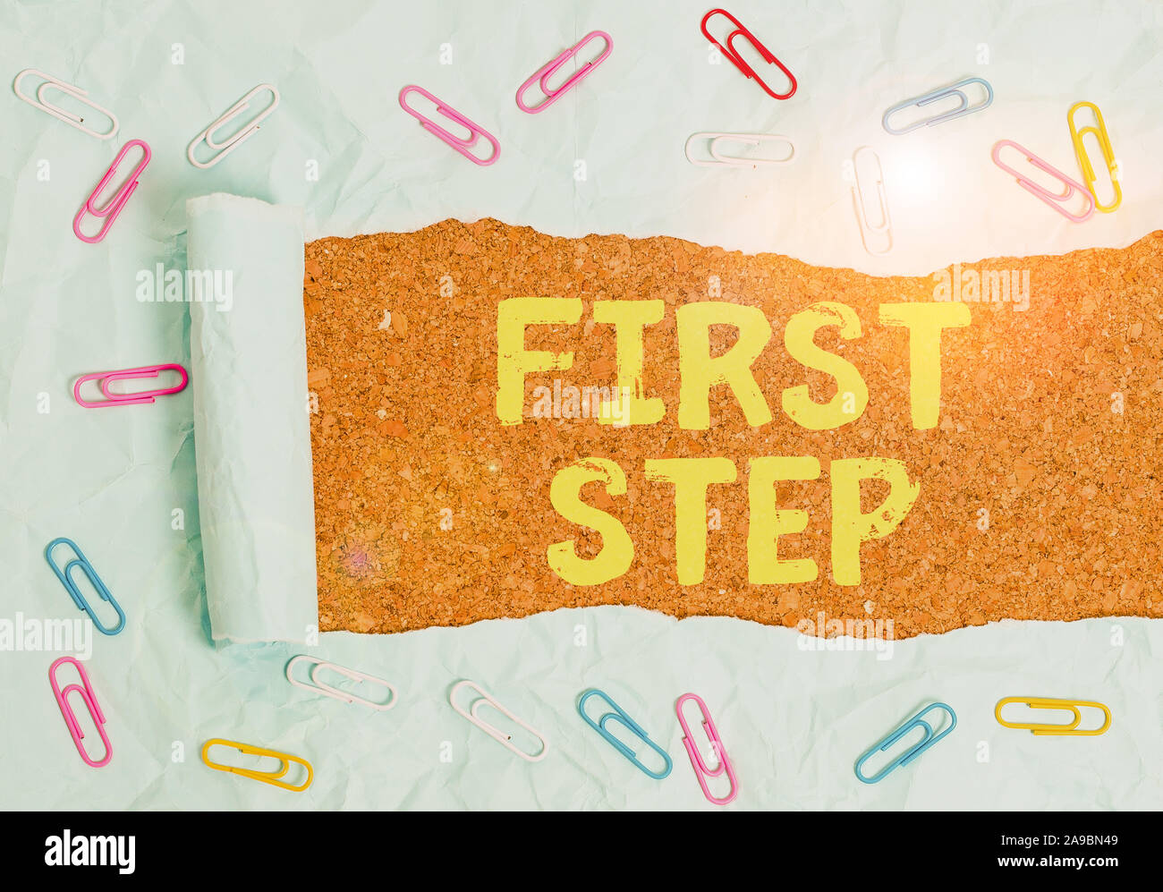 First Steps Text Text sign showing First Step. Business photo text The first of a series ...