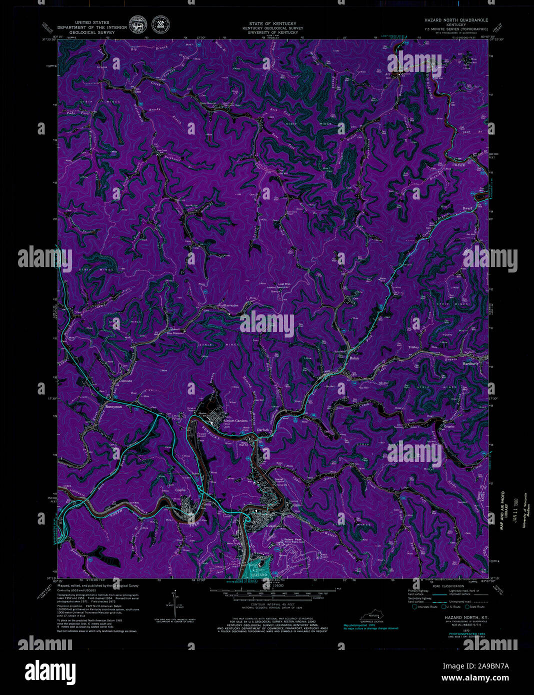 Map of hazard kentucky hires stock photography and images Alamy