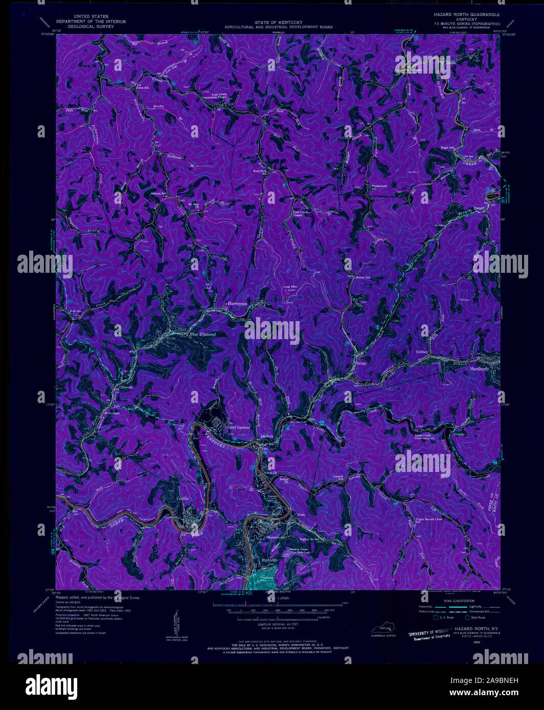 Map of hazard kentucky hires stock photography and images Alamy