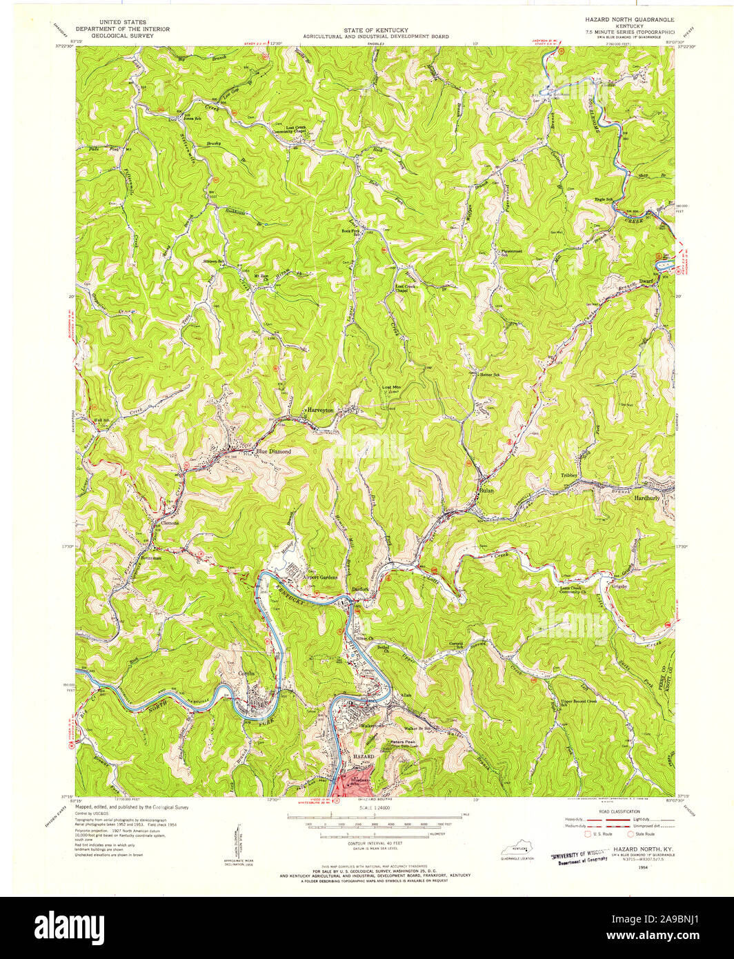 Map of hazard kentucky hires stock photography and images Alamy