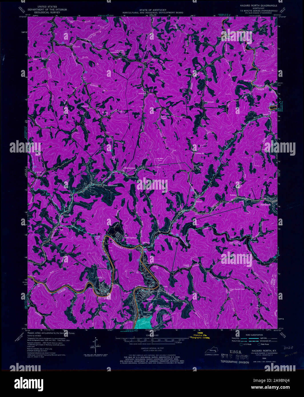 Map of hazard kentucky hires stock photography and images Alamy