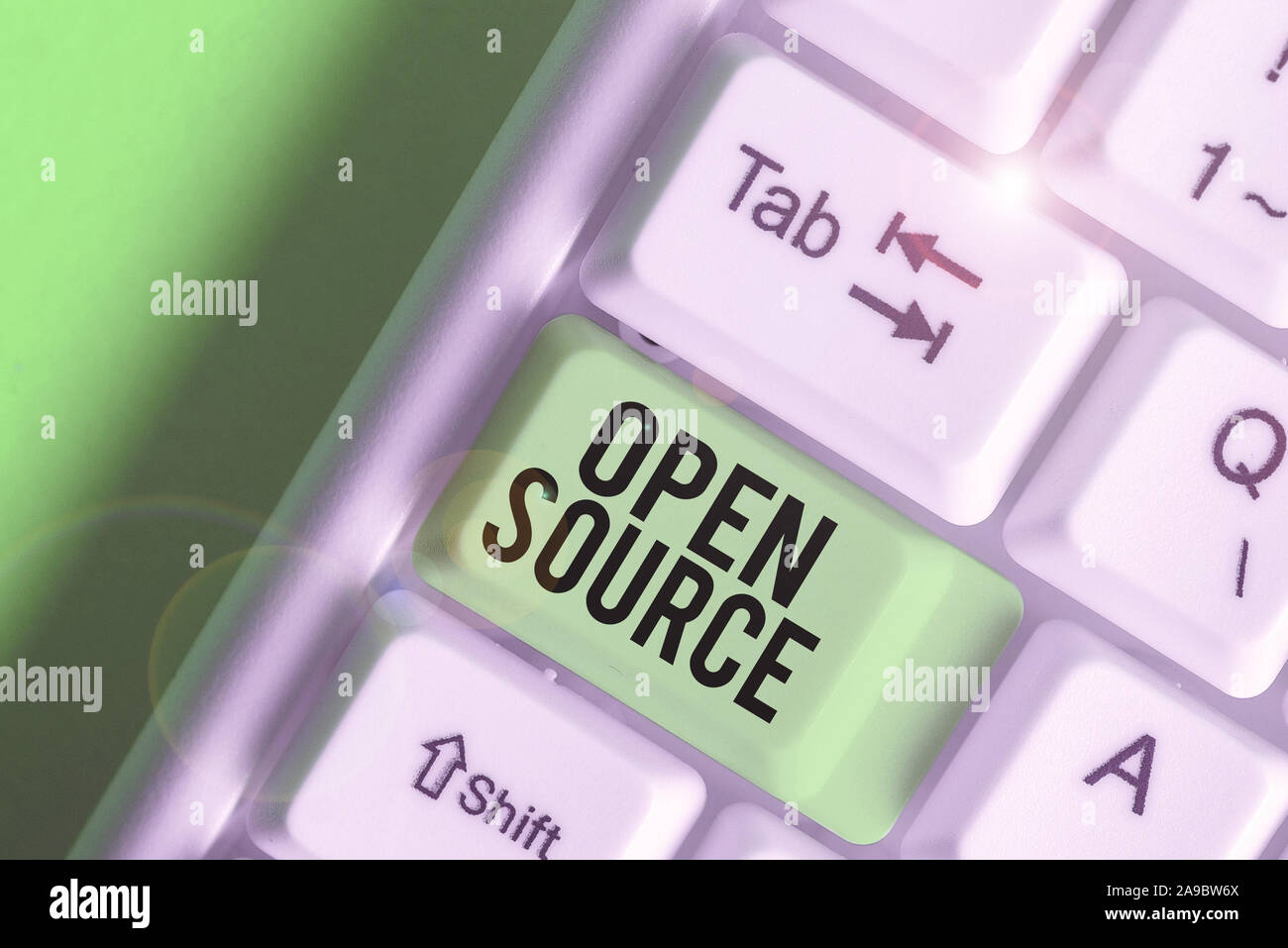 Word writing text Open Source. Business photo showcasing denoting software which original source code is made free Stock Photo