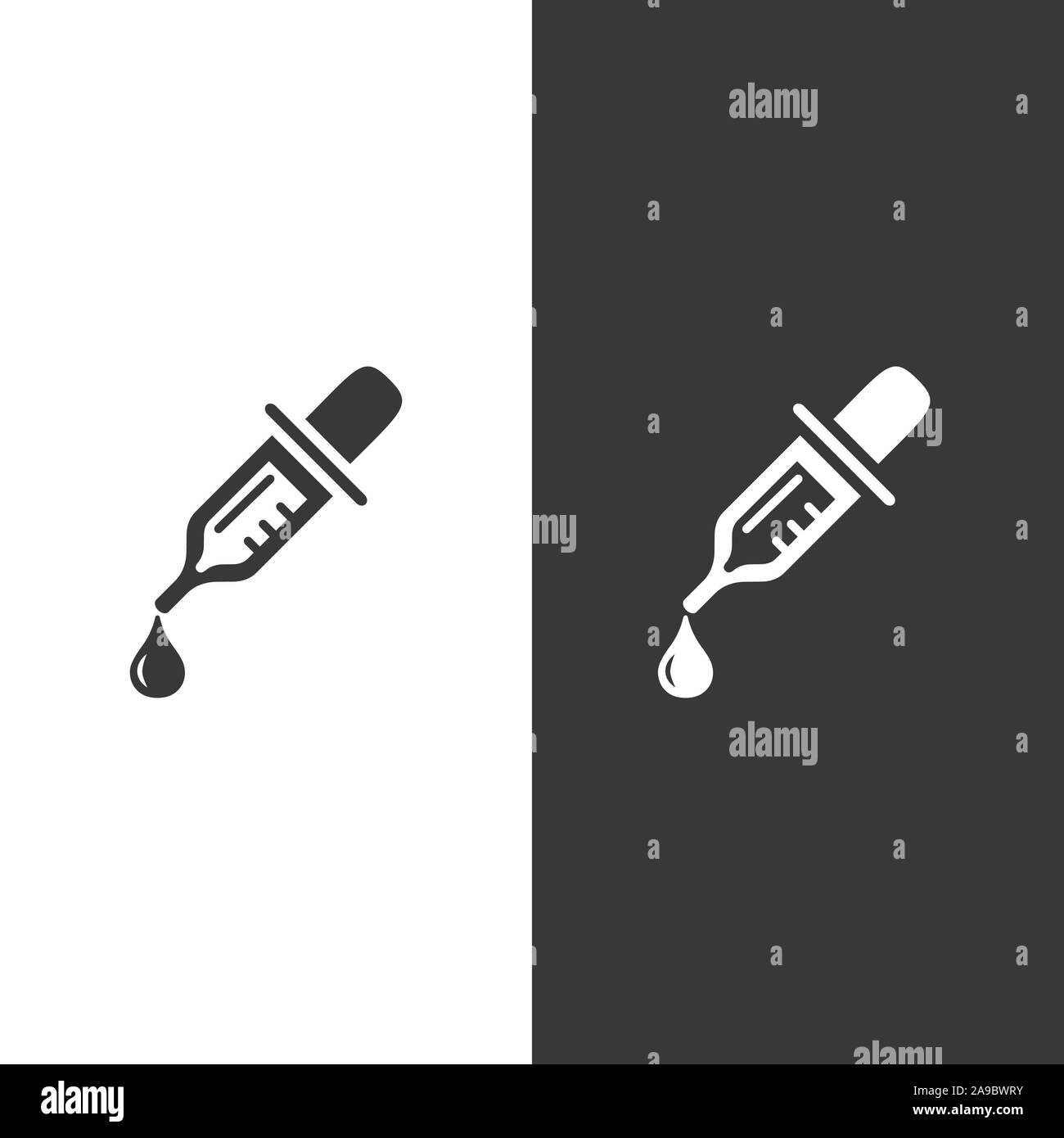 Dropper pipette icon. Flat pharmacy and laboratory vector illustration
