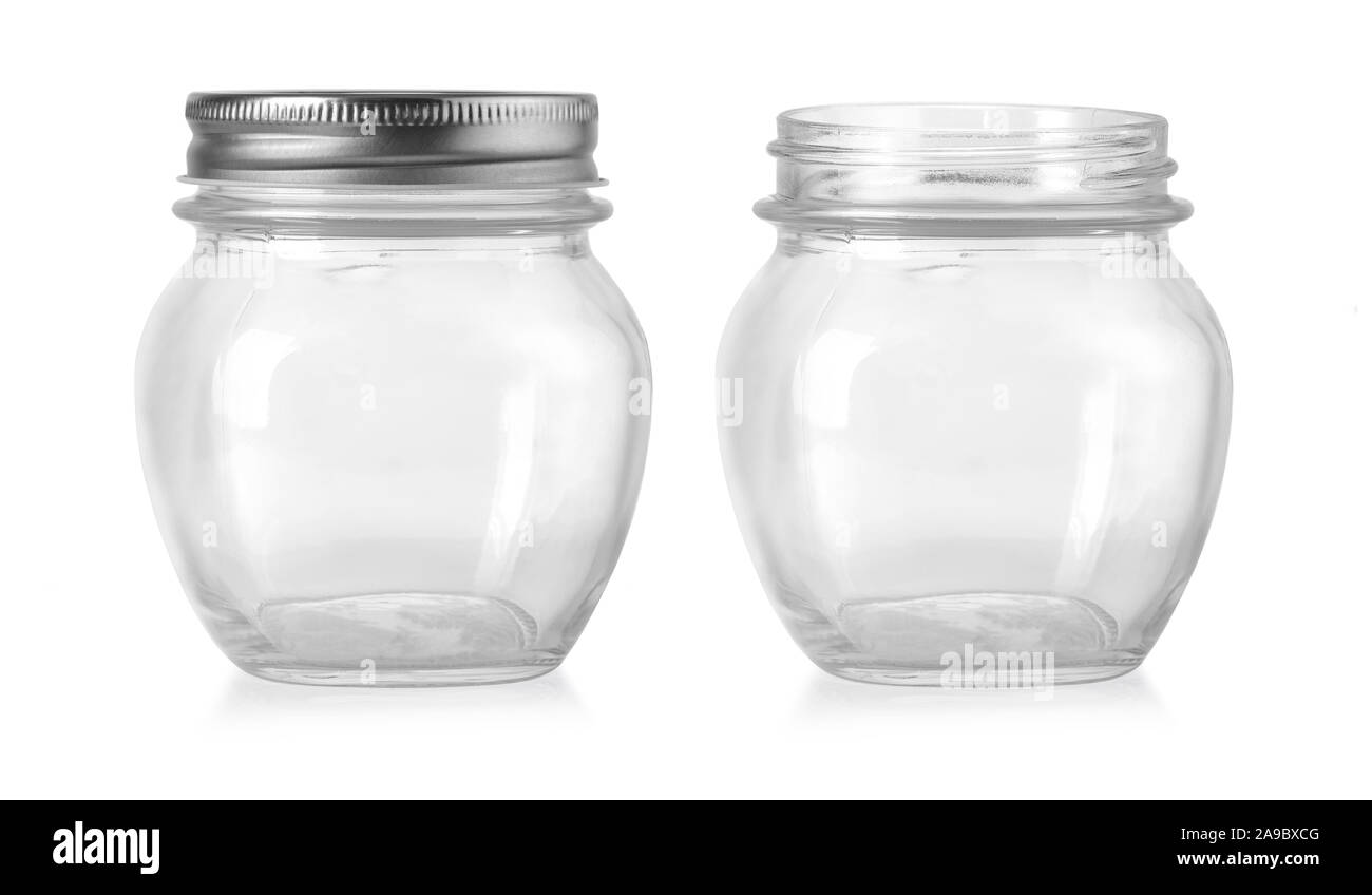 empty glass jar with metal lid isolated on white background Stock Photo ...