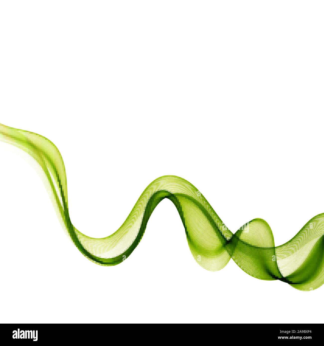 Green vector wavy lines stylish wave on a white background Stock Vector ...