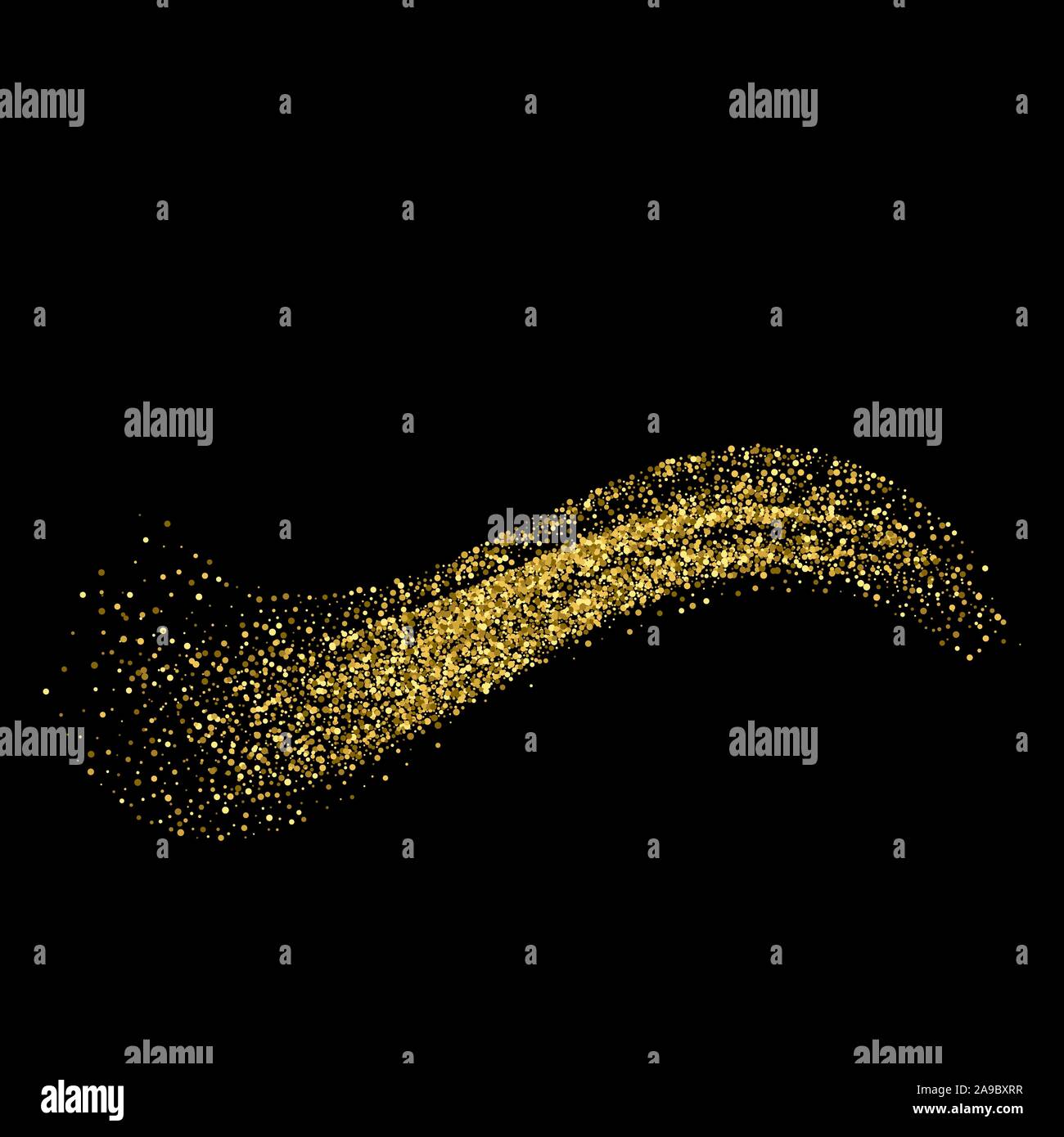 Abstract gold dust glitter star wave background, vector design template Stock Vector